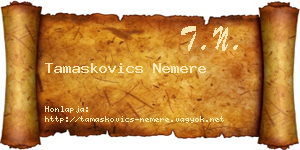 Tamaskovics Nemere névjegykártya